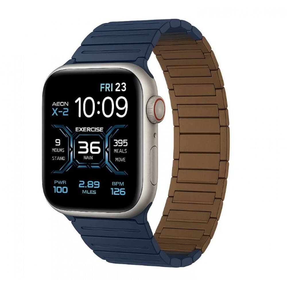 Магнитна каишка за Apple Watch 38 40 41 42 мм – Син Кафяв магнитна каишка Apple Watch 38 40 41 42 мм син кафяв