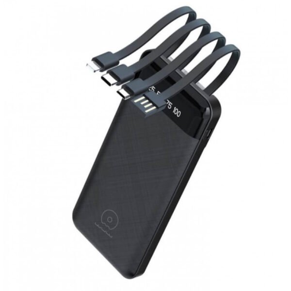 Външна батерия 10000mAh с вградени кабели WUW Y130